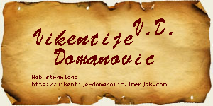 Vikentije Domanović vizit kartica